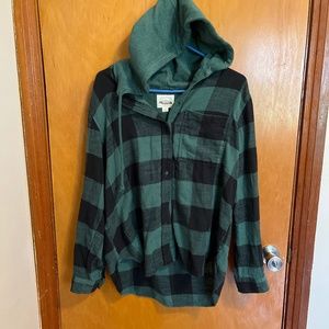 American eagle hooded flannel